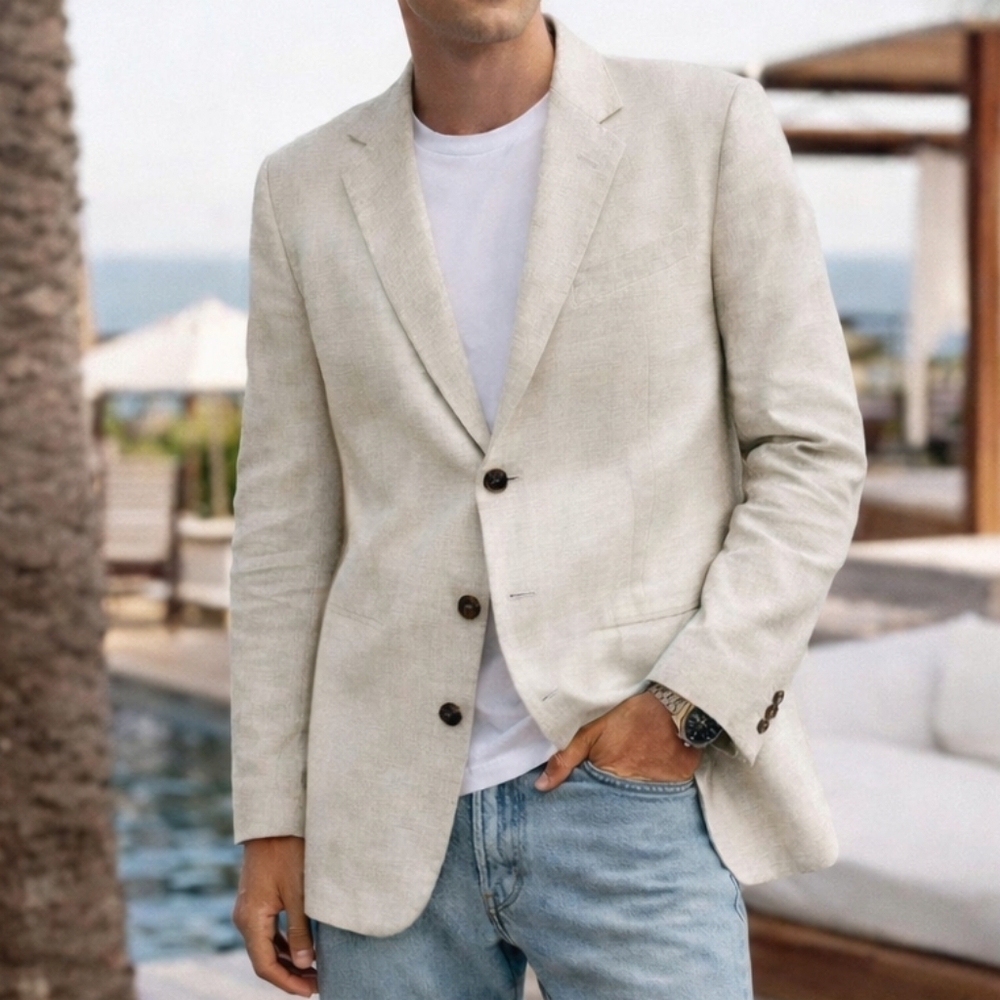 Clairborne Linen Suit 3-Button Blazer Size 40L